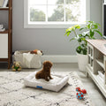 Medium Brown Plaid Bolster Dog Bed N588