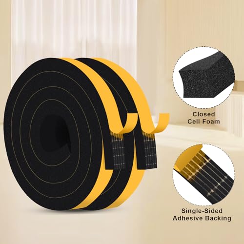Weather Stripping Door Seal Strip, Strong Adhesive, Lightproof, Noise-Reduction, Weatherproof Foam Tape Insulation G788