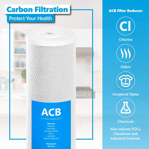 10 Pack Activated Carbon Block Water Filter 4.5" x 20" H9472