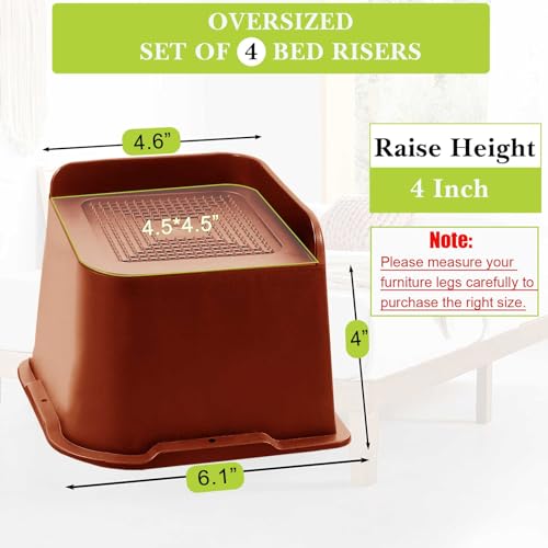 White 4 Pack 4 inch Heavy Duty Furniture Riser Z270589