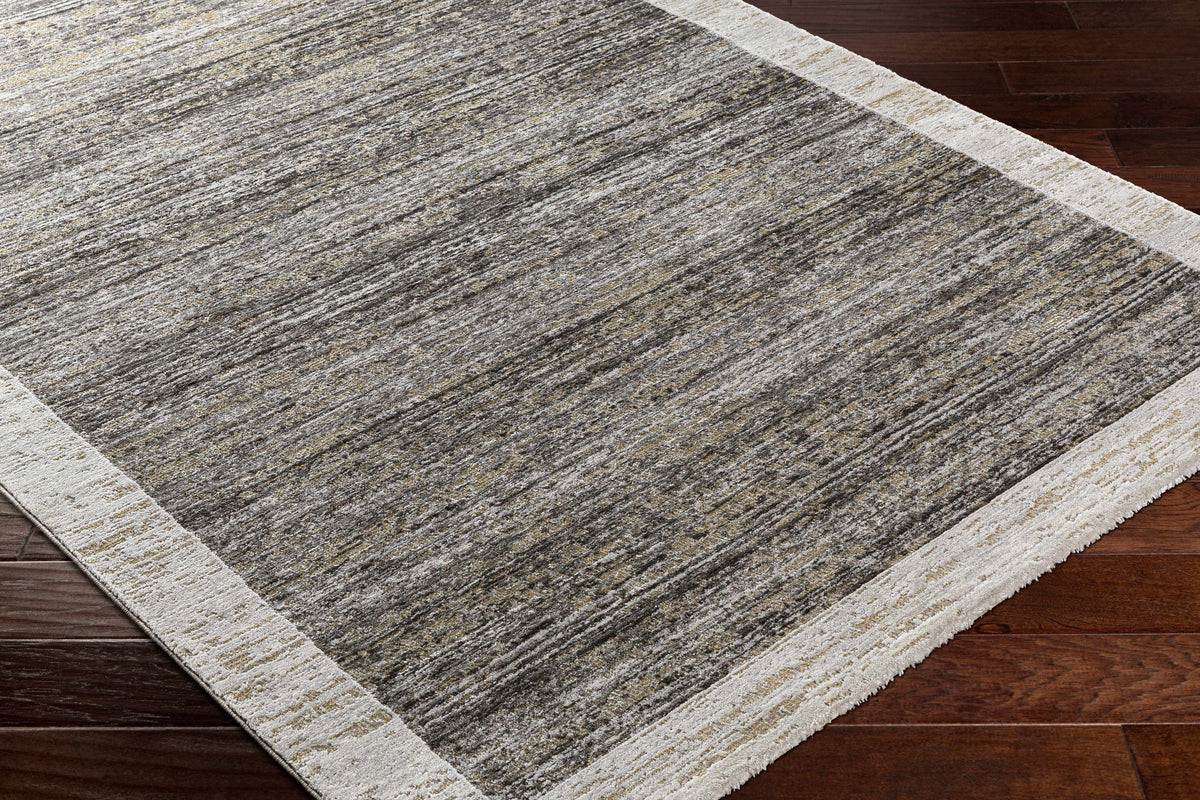 Gray Black Area Rug W602