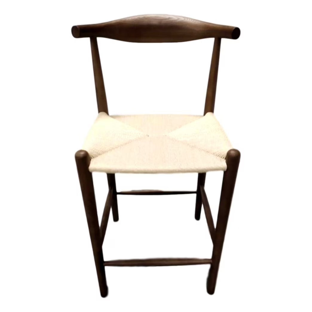 Walnut & Natural Cord Counter Stool O7622