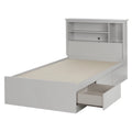 Contemporary Twin Mates Bed with Bookcase Headboard Set W377