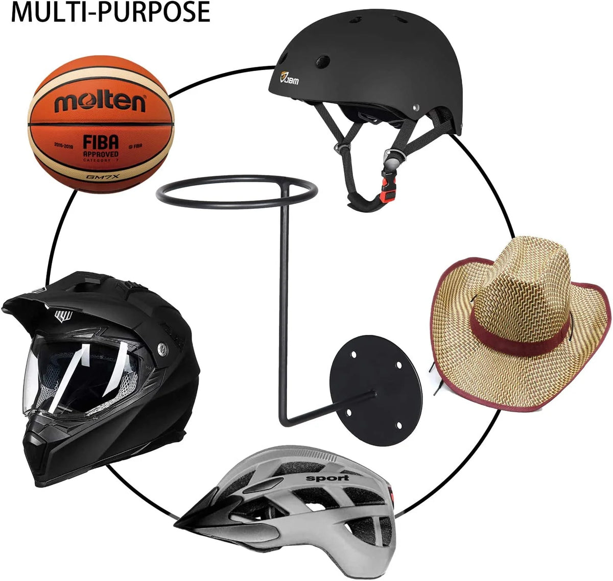 Motorcycle Helmet Rack 3PCS N1442