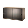 Walnut Sliding Glass Doors Display Cabinet O930