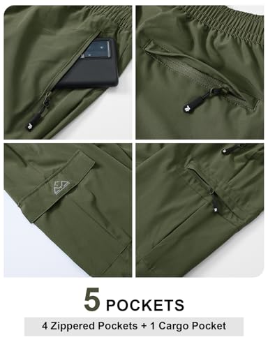 Men's Lightweight Hiking Travel Pants Cargo Pockets Quick Dry Stretch Water Resistant Fishing Outdoor Work M4954