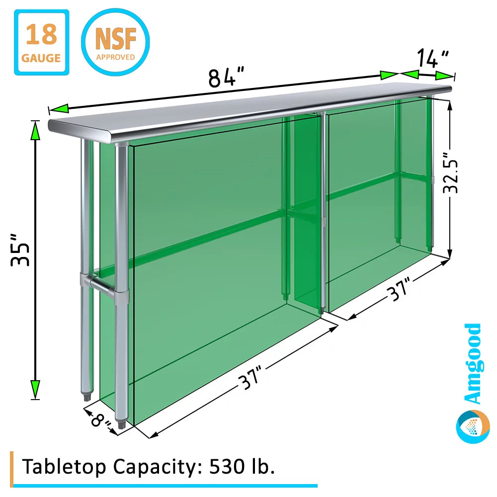 14" x 84" Stainless Steel Work Table C859