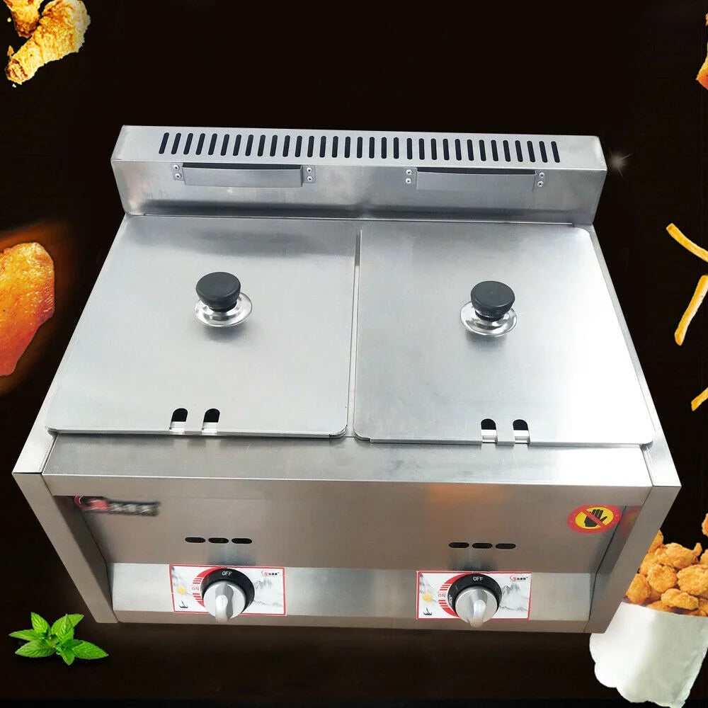 2 Pan Food Warmer Gas Fryer Steam Table T308