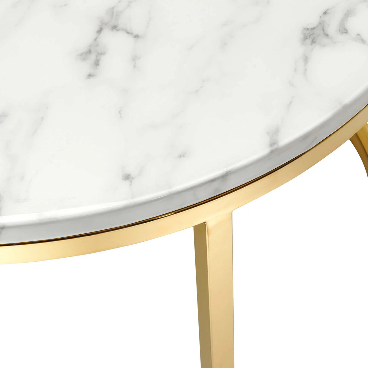 Gold White Artificial Marble Nesting Coffee Table R794
