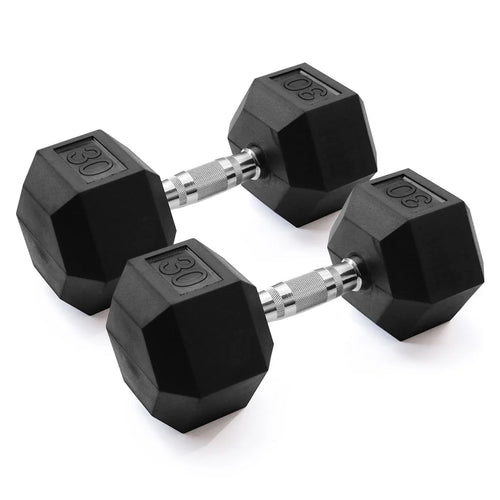 10 lb Rubber Hex Dumbbells Pair O46404