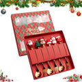 Gold Stainless Steel 3 Spoons and 3 Forks Dessert Set X76309