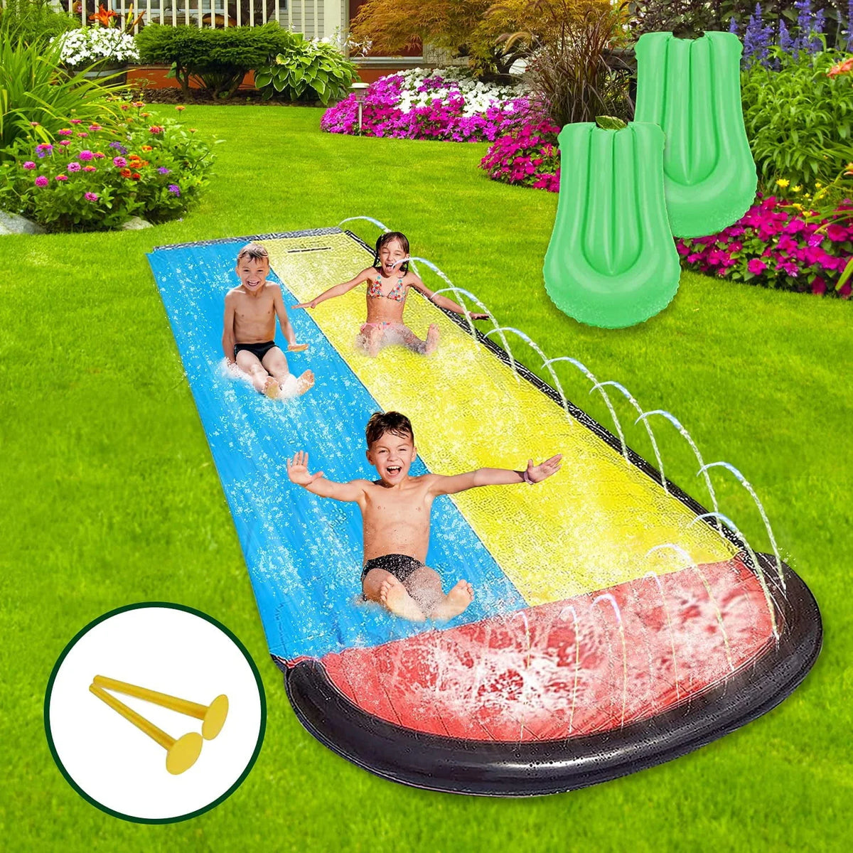 15.5ft Inflatable Lawn Water Slide with Sprinkler Pad M209