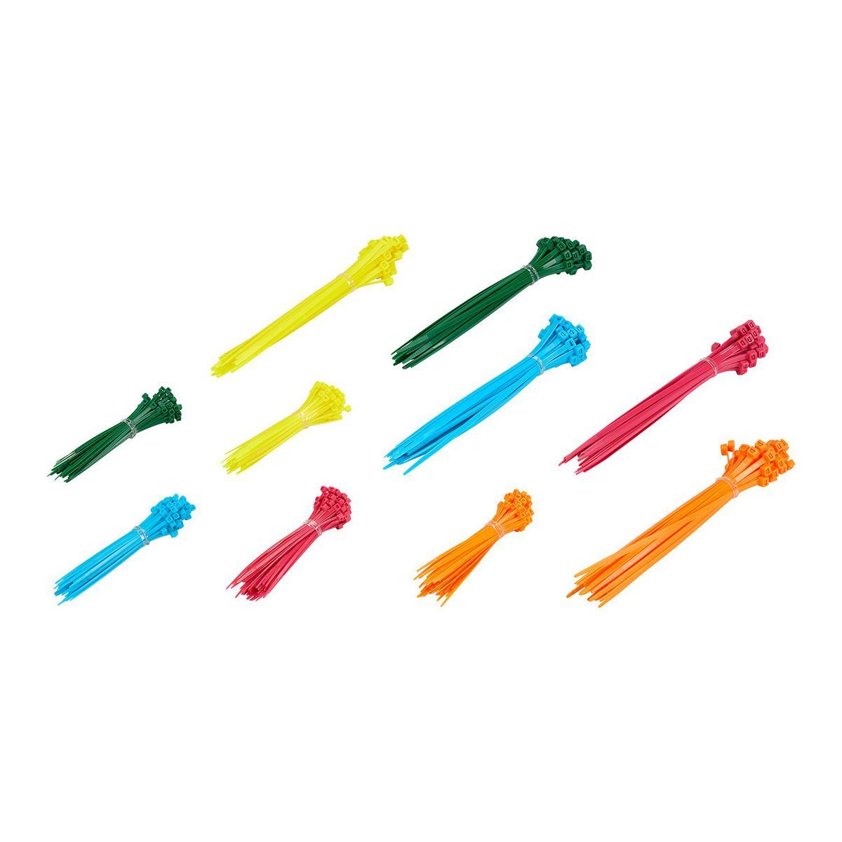 Fluorescent Cable Tie Assortment, 500 Pack S510429
