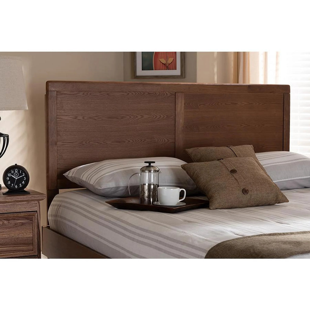 Walnut Brown Wood Queen Size Headboard G812