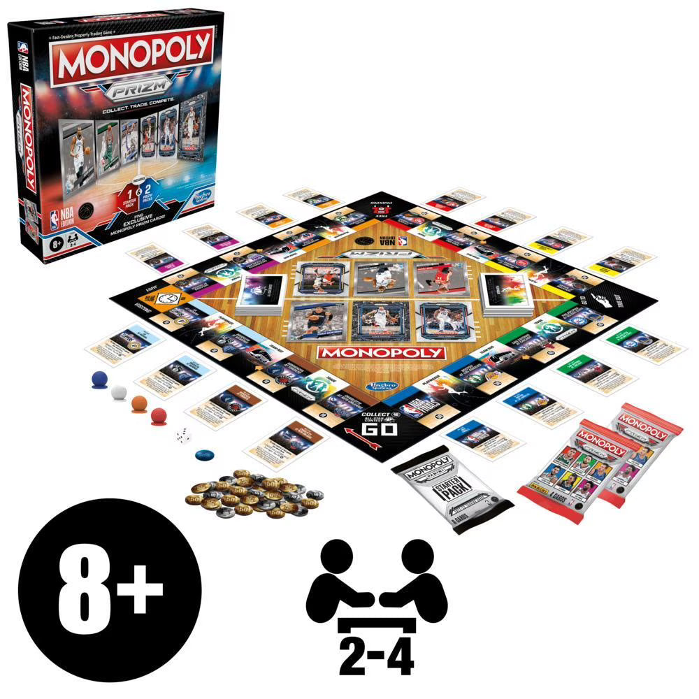 Monopoly Prizm NBA Edition Board Game with Panini NBA Trading Cards R690604