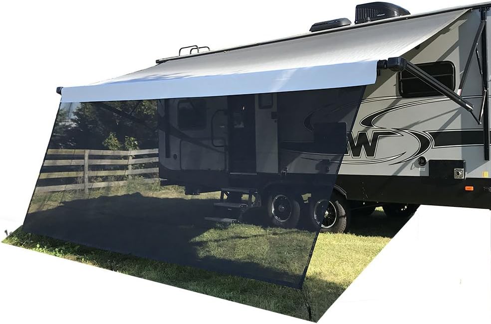 Beige Mesh RV Awning Sun Shade Screen 8' X 12'3'' J197