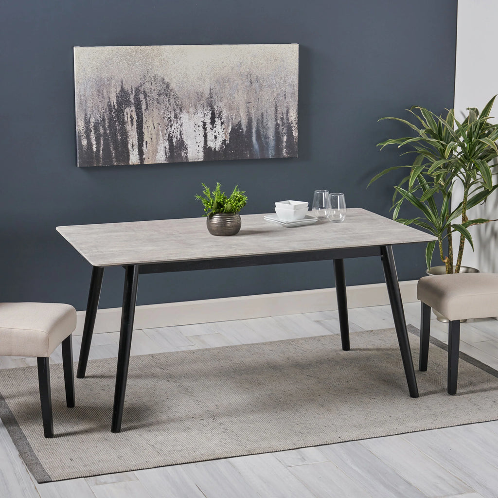 Gray Resin Rectangular Dining Table Q739529