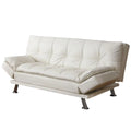 White Faux Leather Sleeper Sofa G380