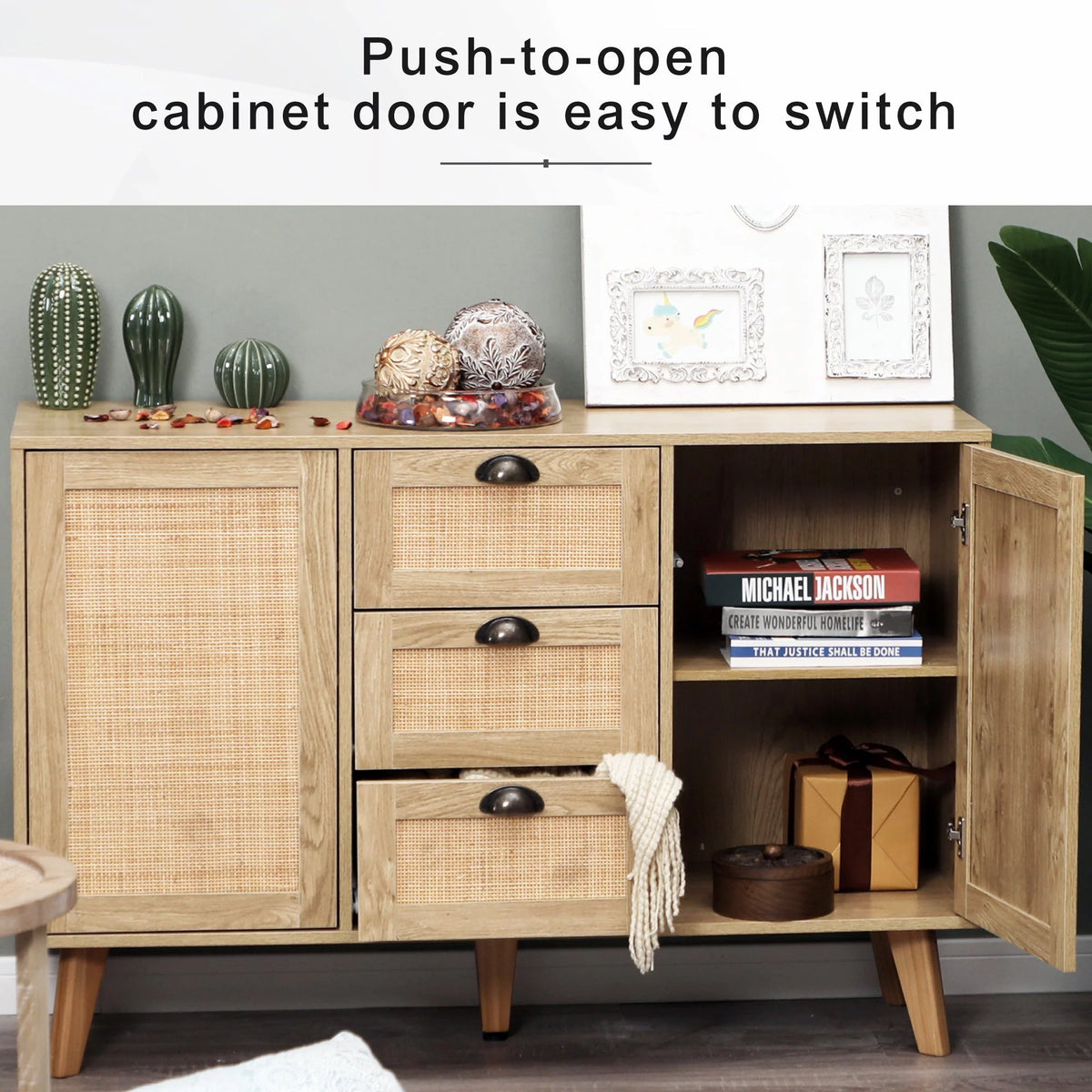 Farmhouse Buffet Sideboard with 3 Drawers and 2 Doors L582