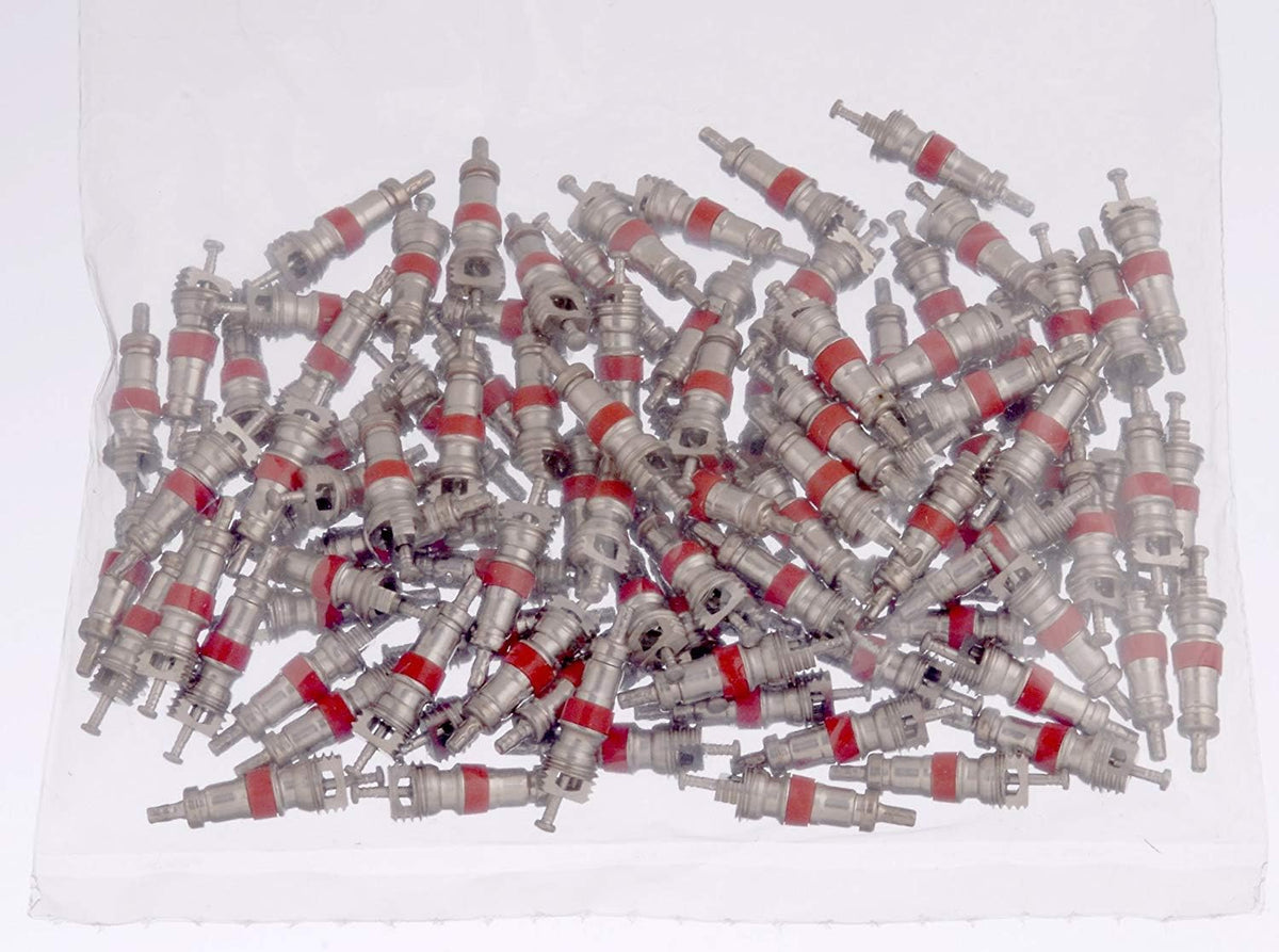 500 Pack Nickel Plated Red Valve Cores F14778