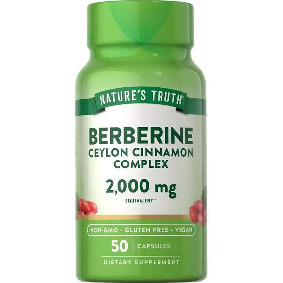 Berberine with Ceylon Cinnamon Complex 2,000mg 50 Vegan Capsules L4198
