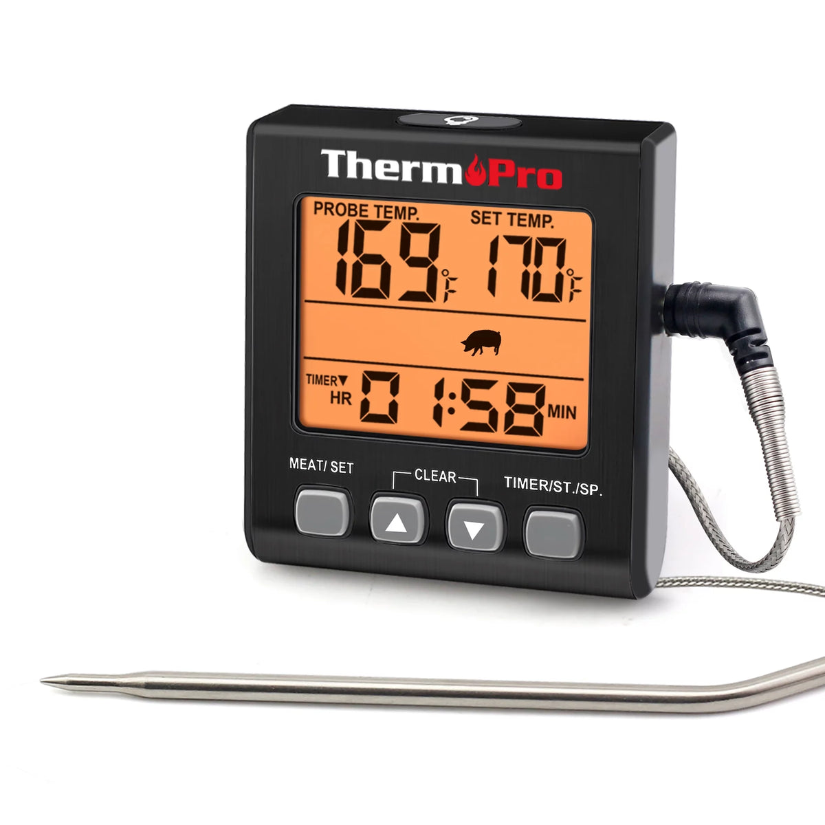 Digital Meat Thermometer with Backlight and Kitchen Timer J395050