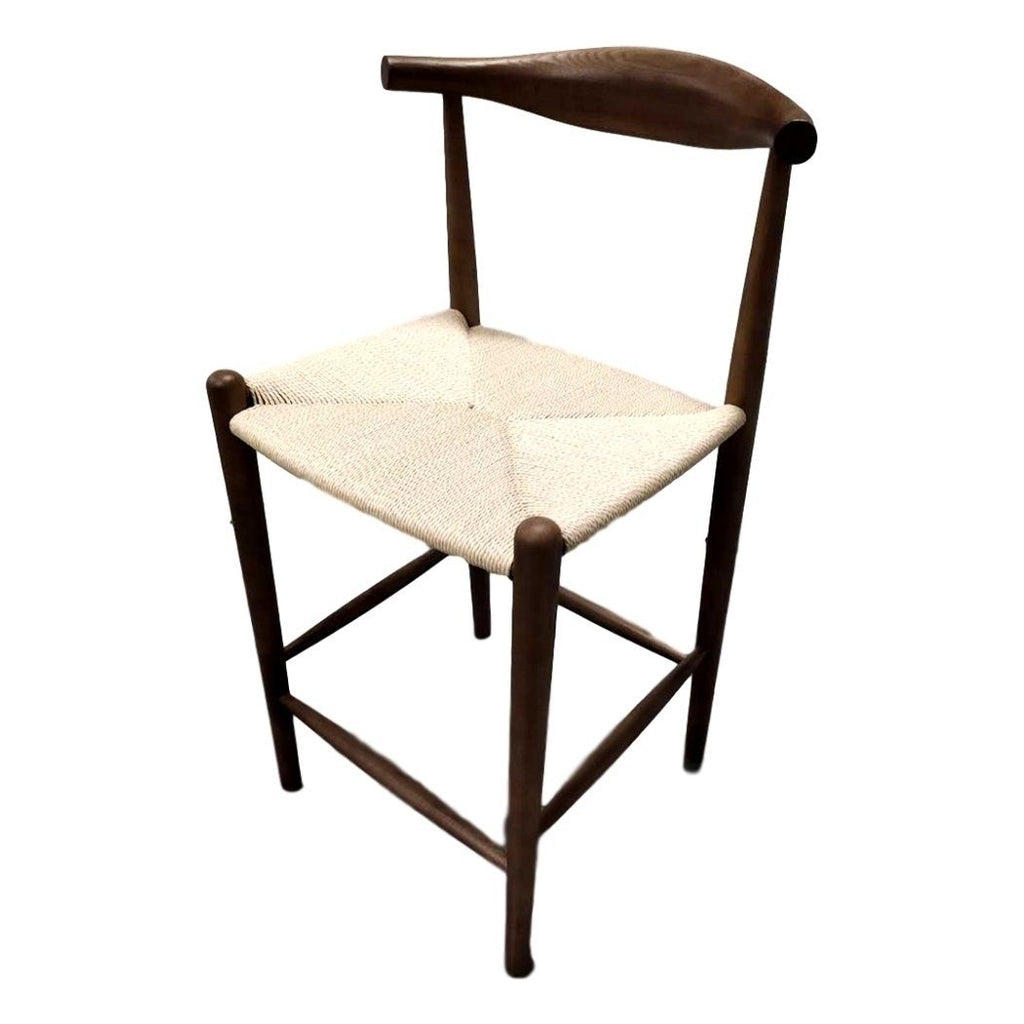 Walnut & Natural Cord Counter Stool O7622