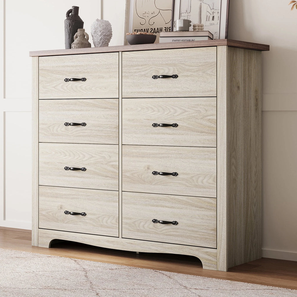 Black 8 Drawer Wood Dresser F5216
