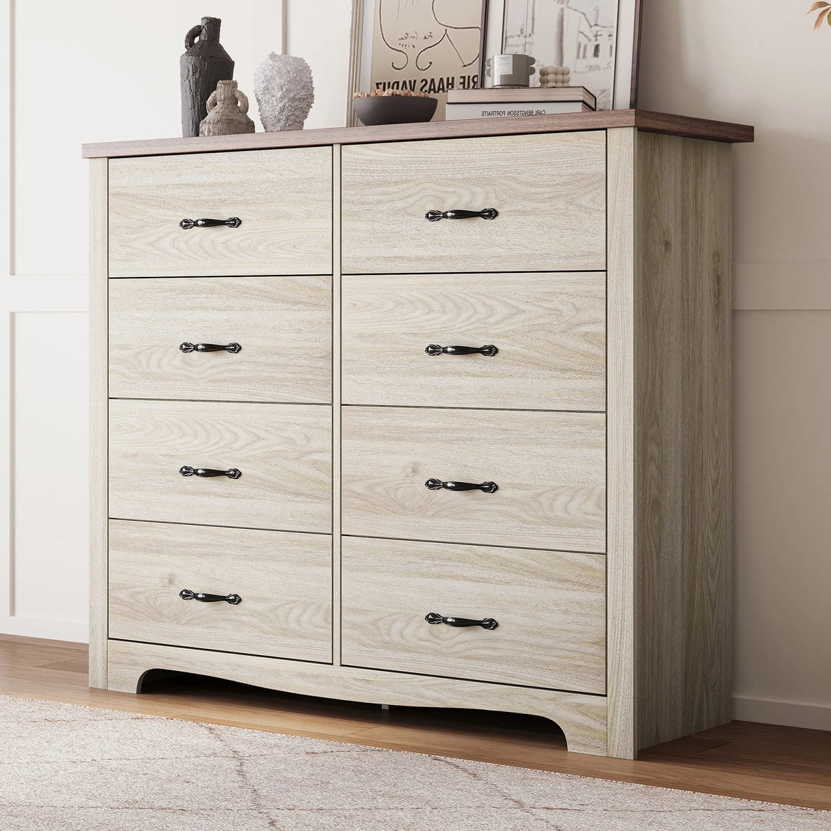 Black 8 Drawer Wood Dresser F5216