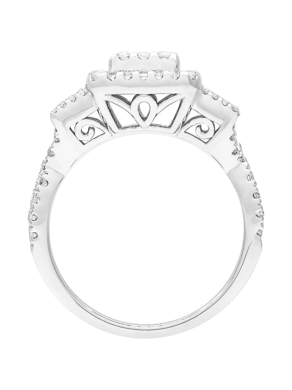 1 1/5 Carat TGW Created Blue and White Sapphire Engagement Ring in Sterling Silver A53366