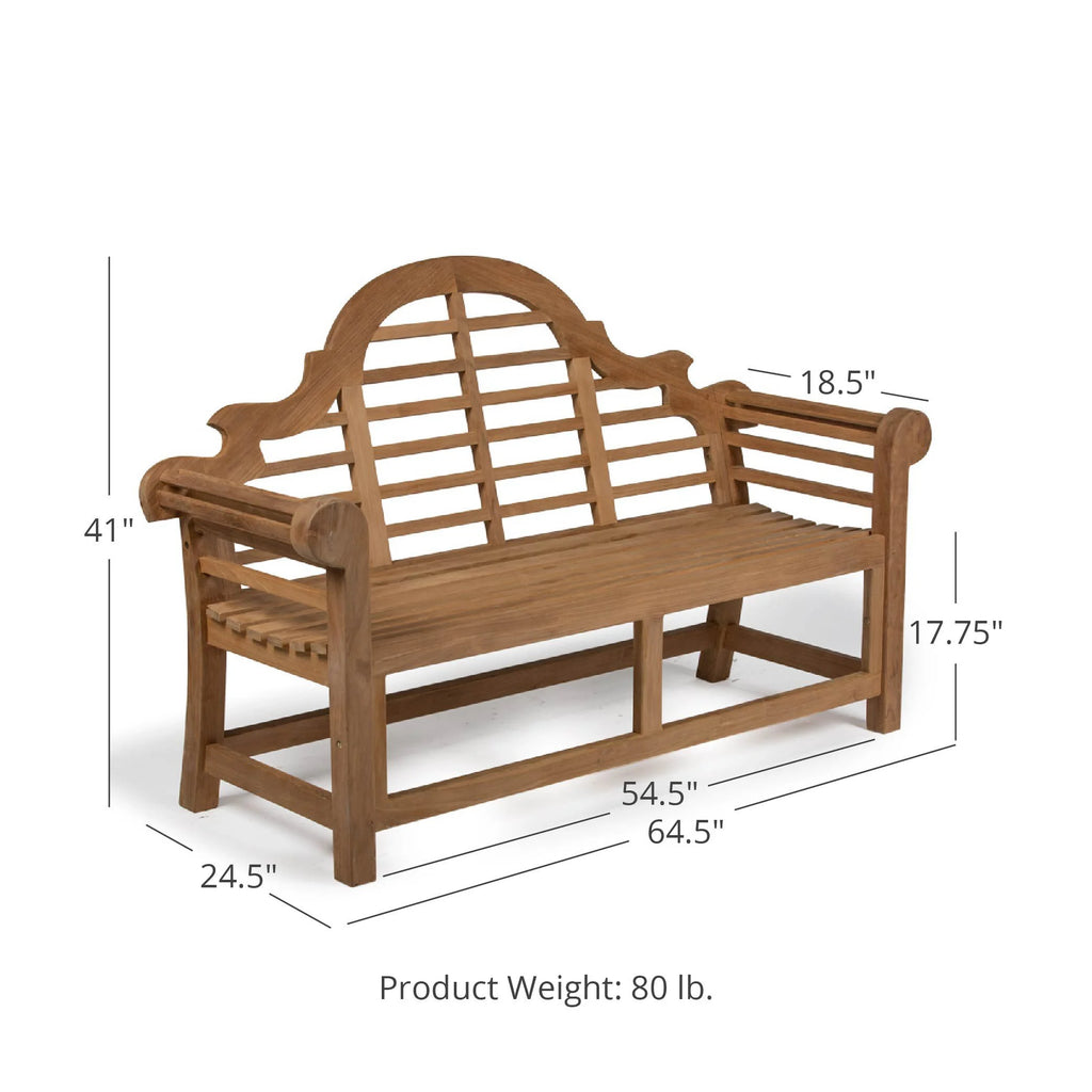 Grade A Teak 64" Lutyens Bench H846