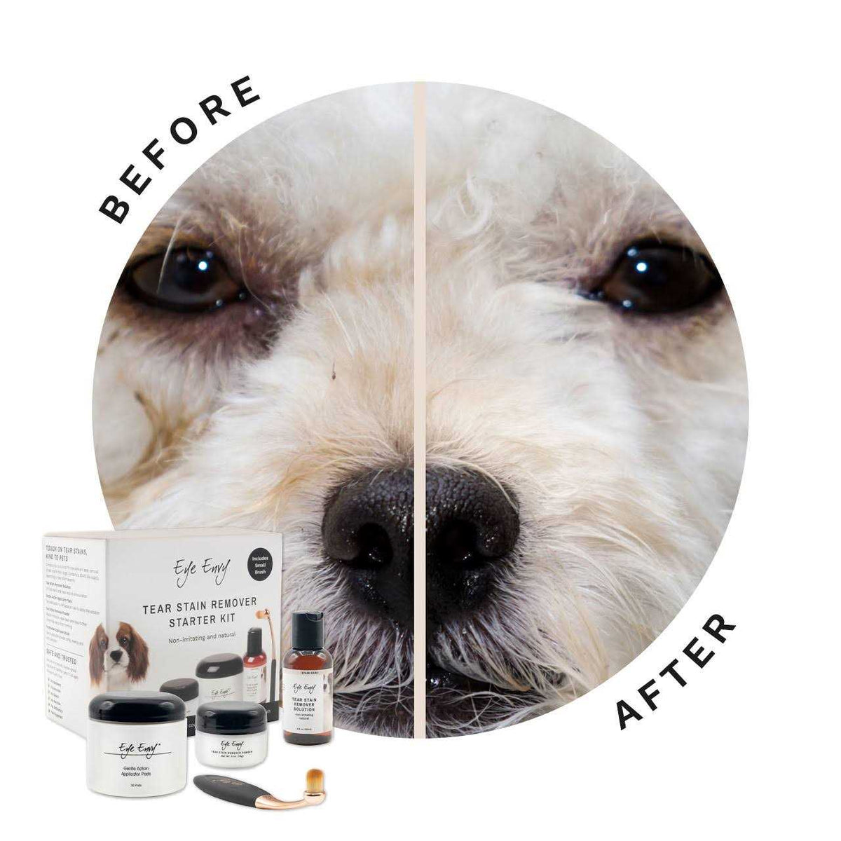 Dog Tear Stain Remover Starter Kit With Powder Brush E409