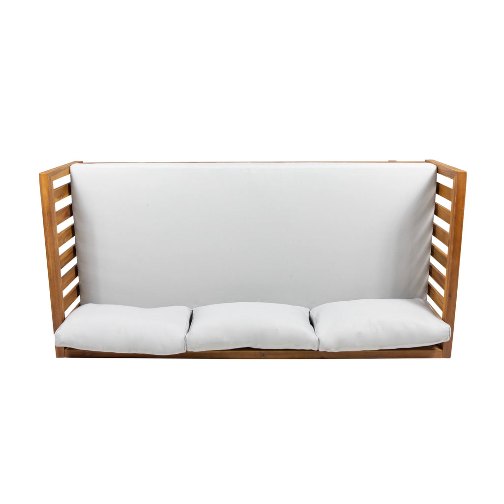 3-Seater Acacia Wood Outdoor Daybed V429217