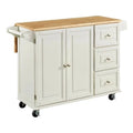 White Wood Kitchen Cart X91481