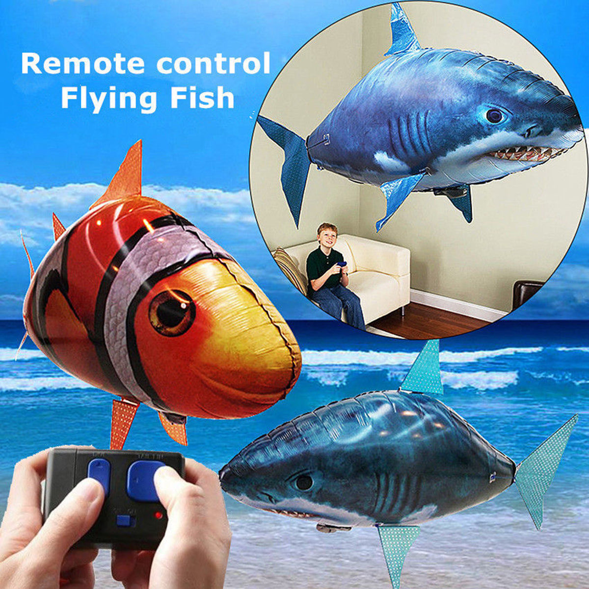 Inflatable Remote Control Flying Shark Toy I129