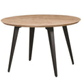 47 in. Round Wood Dining Table with Metal Legs W4124