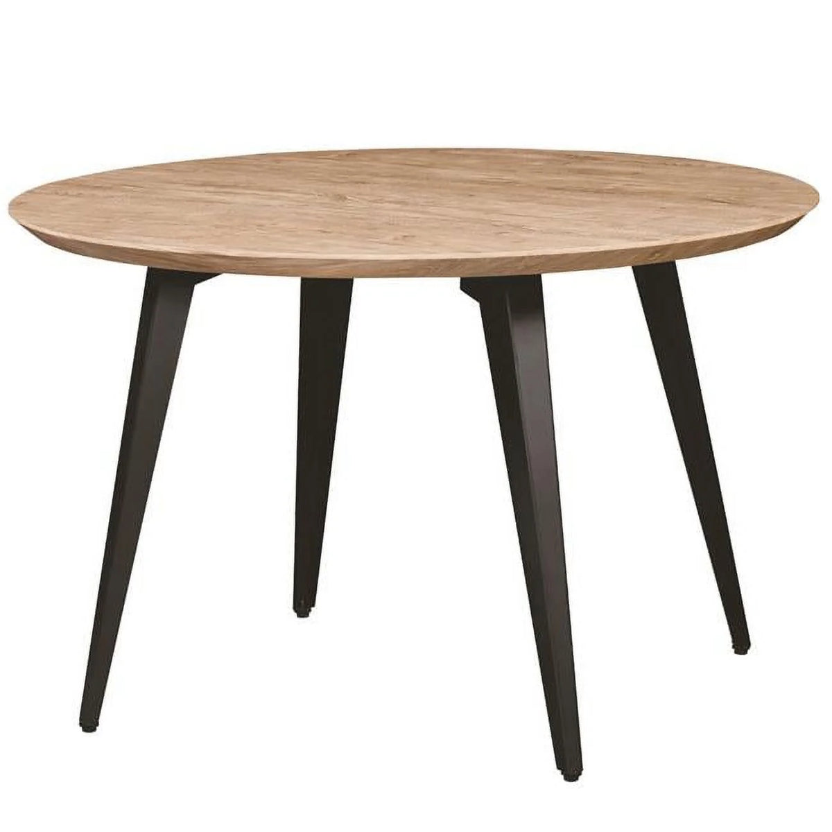47 in. Round Wood Dining Table with Metal Legs W4124