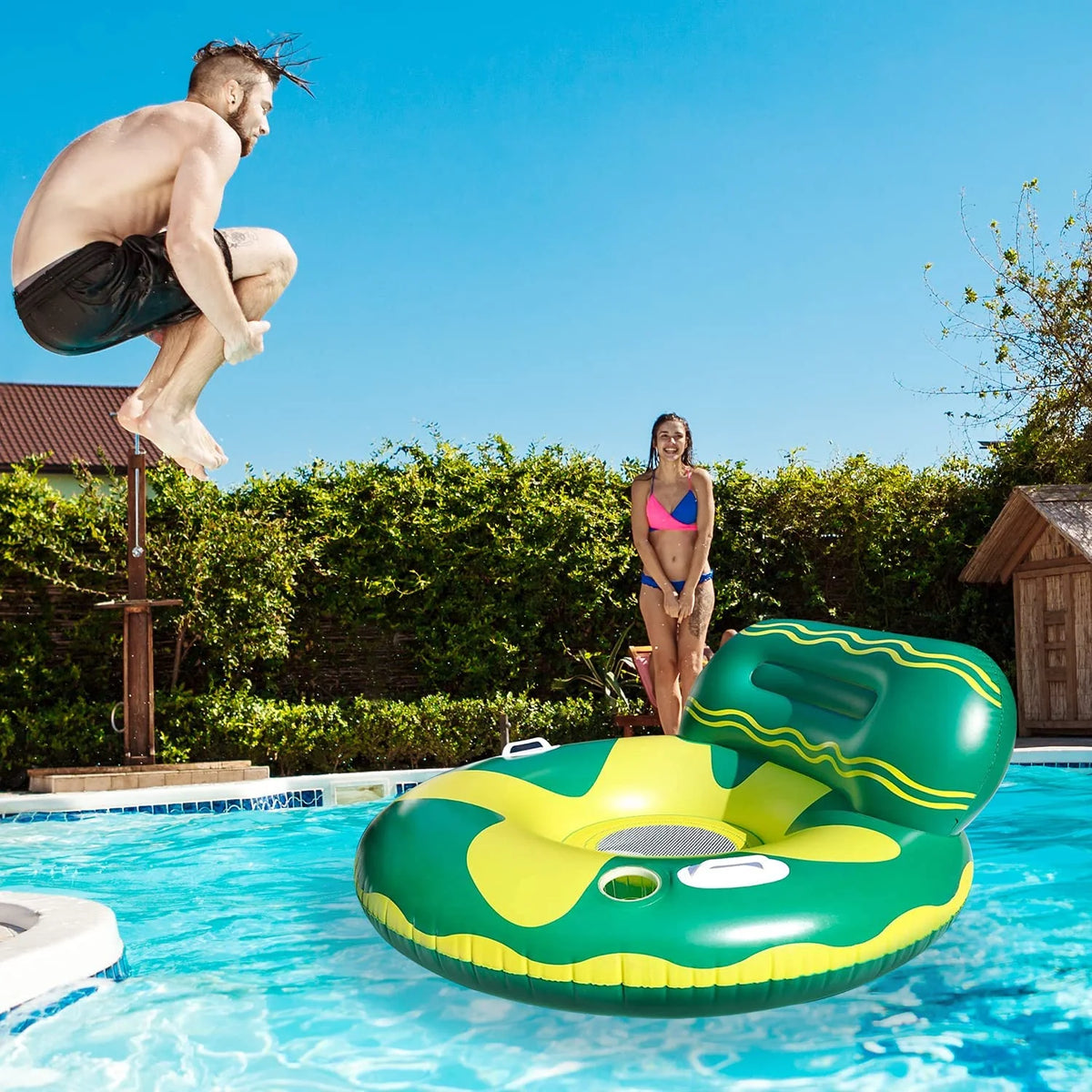 Green/Yellow Pool Floating Chair X885542