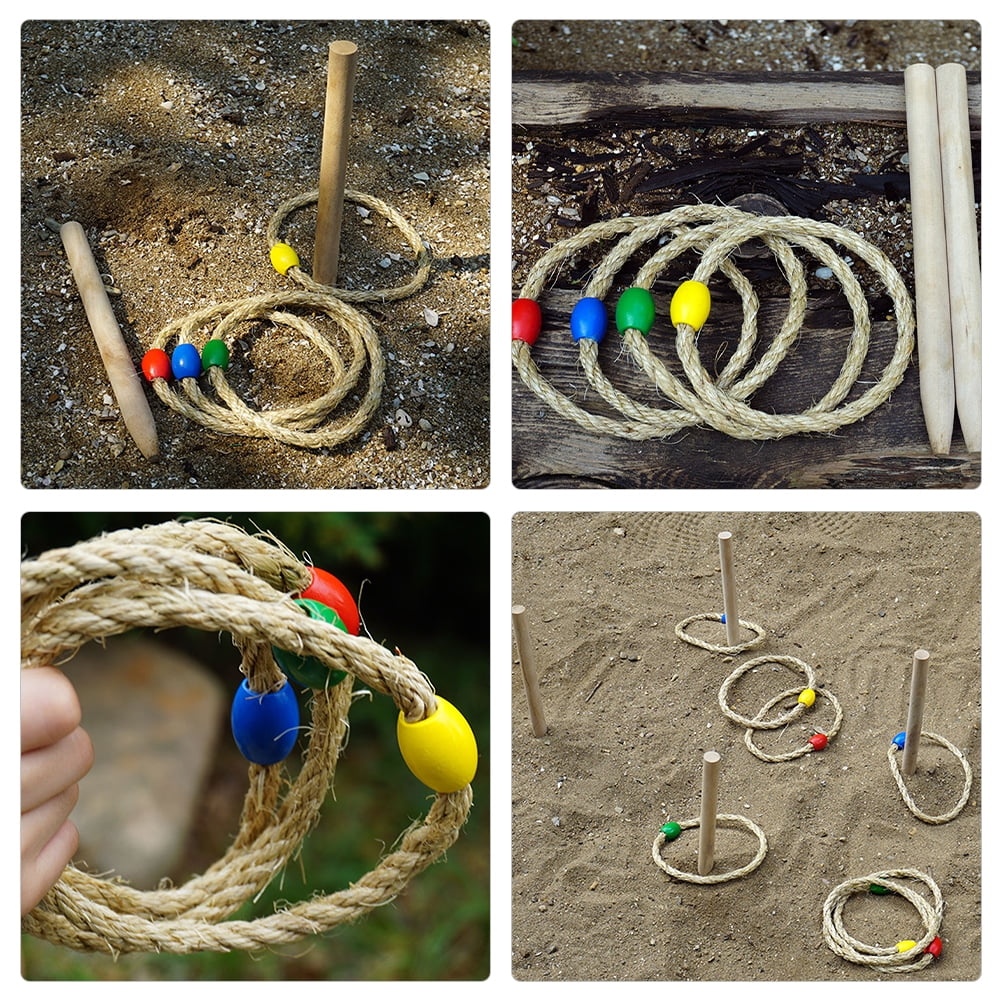 6-piece Solid Wood Ring Toss Toy Set G6598