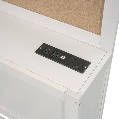 Full Size Wood Daybed with Storage Shelves and 2 Drawers B612026