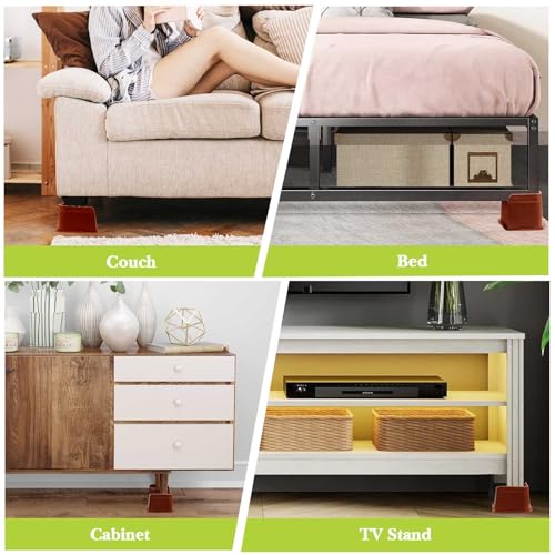 White 4 Pack 4 inch Heavy Duty Furniture Riser Z270589