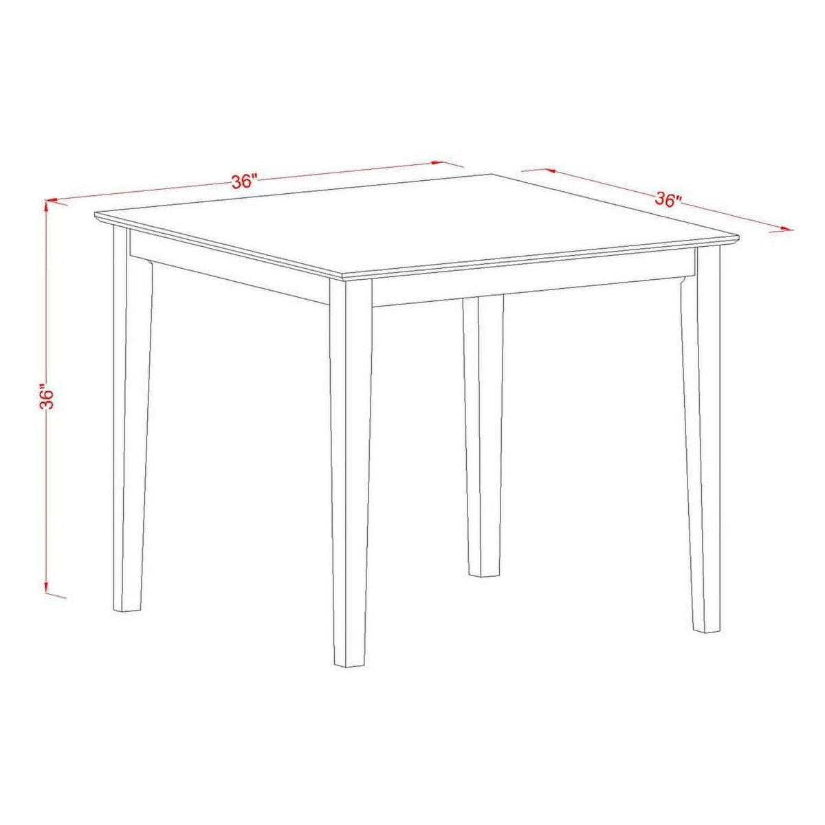 36" Square Wood Dining Table in Mahogany N4723