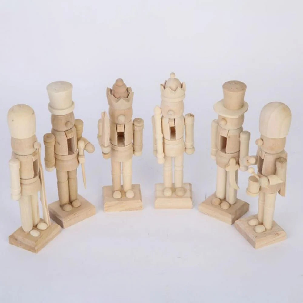 6 Set Unfinished Wooden Nutcracker Figures F2208