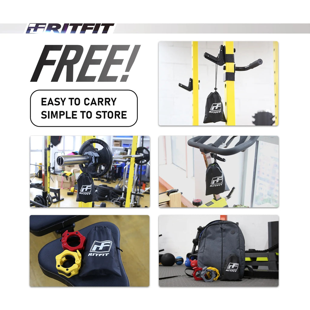 2 In. Olympic Barbell Clips Set of 2 with Carry Bag R250