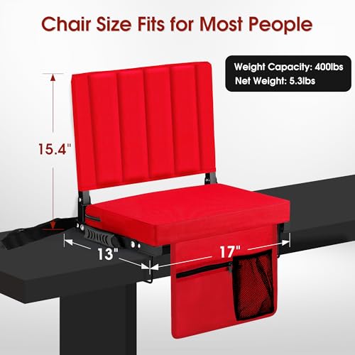 Portable Folding Stadium Seat with Back Support and Cup Holder N36459