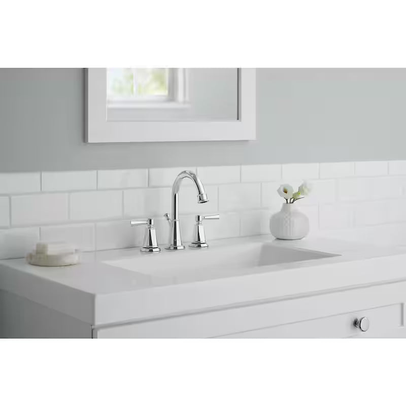 8 in. Widespread Double-Handle High-Arc Bathroom Faucet in Chrome R72646
