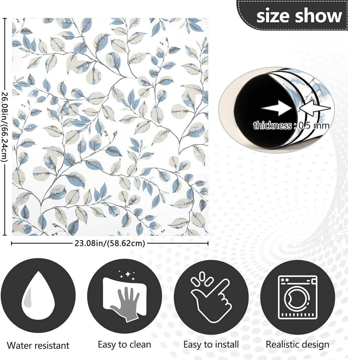 Flower Dishwasher Magnet Cover, 23x26 Inch Decorative Front Dishwasher Cover Sticker Q66759