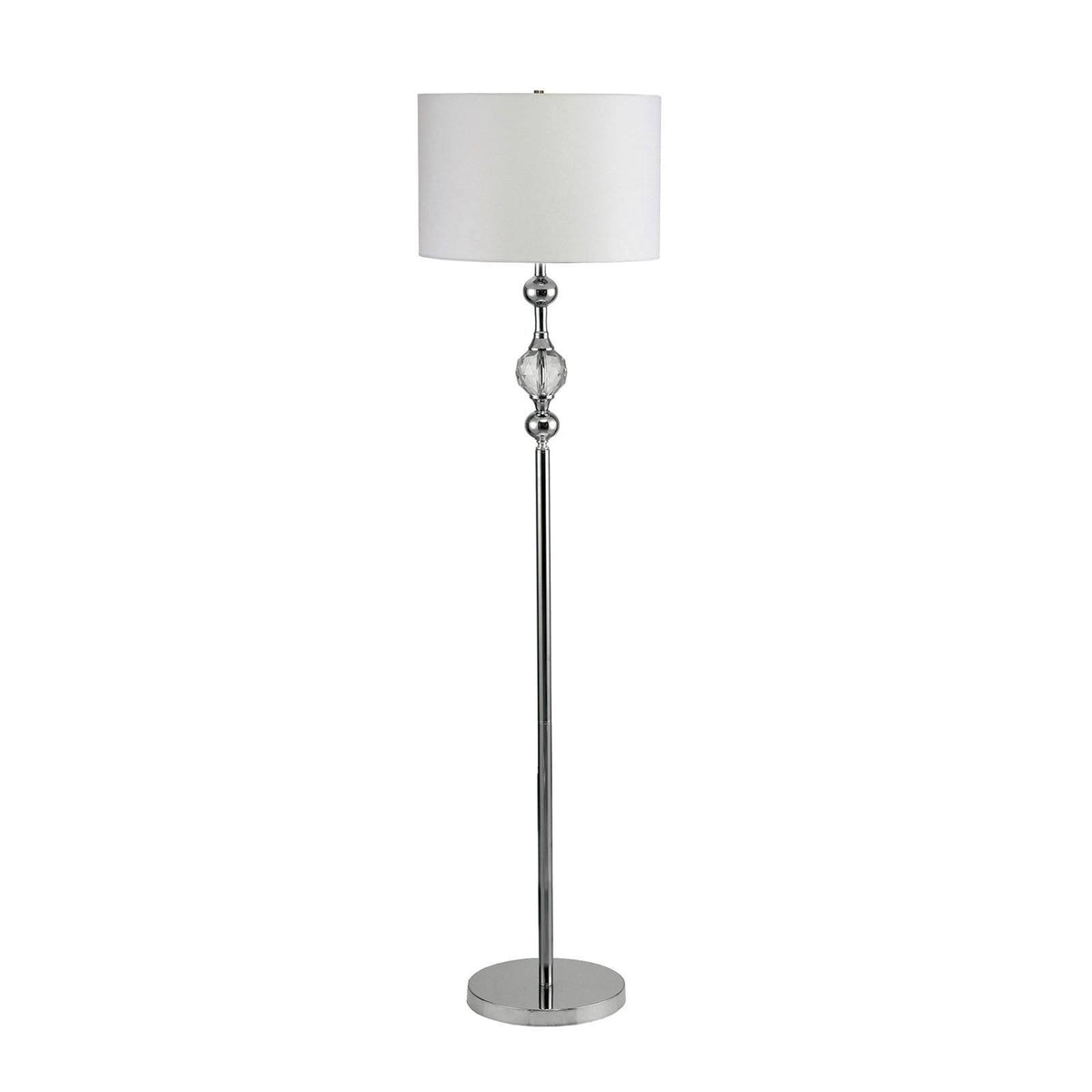 Silver Floor Lamp with Crystal Encased Stand W550