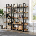 Black 5-Shelf Open Bookcase with Metal Frame N41421