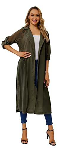 Women's Long Sleeve Chiffon Lightweight Maxi Sheer Duster Cardigan B272927